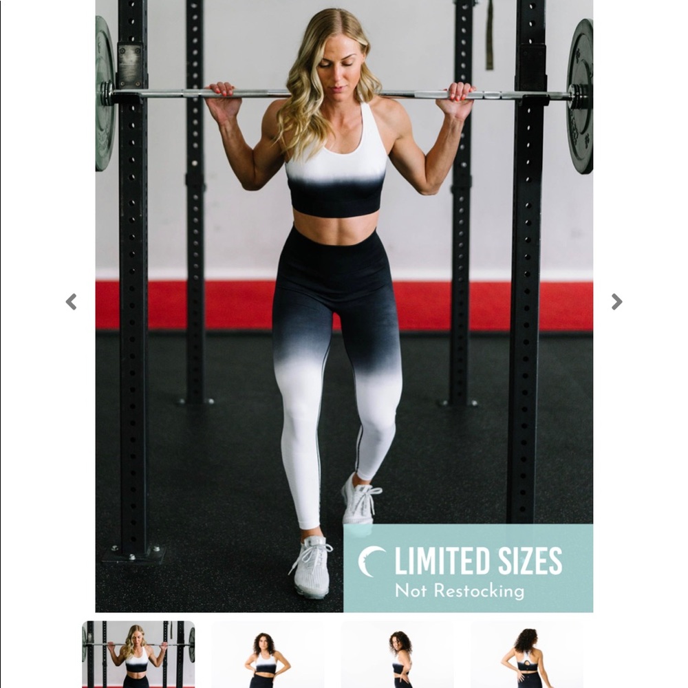 Zyia Black and White Ombré 7/8 Leggings